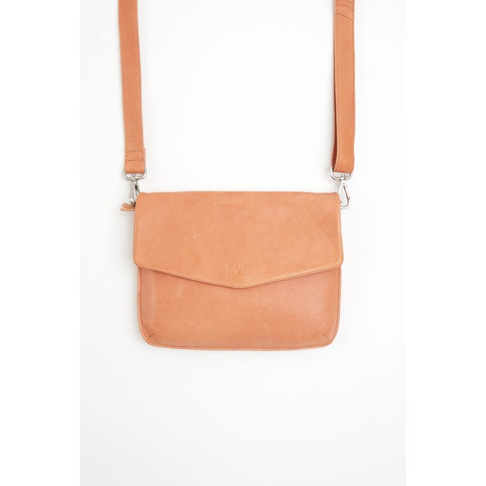 MAE-Lederen schoudertas flap punt - MAE