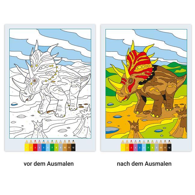 Ravensburger CreArt Malen nach Zahlen ab 7: Dinosaurier, Malbuch, 24 Motive