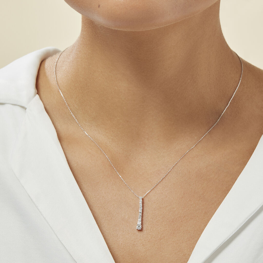 Collier Riviera Or Blanc Diamant