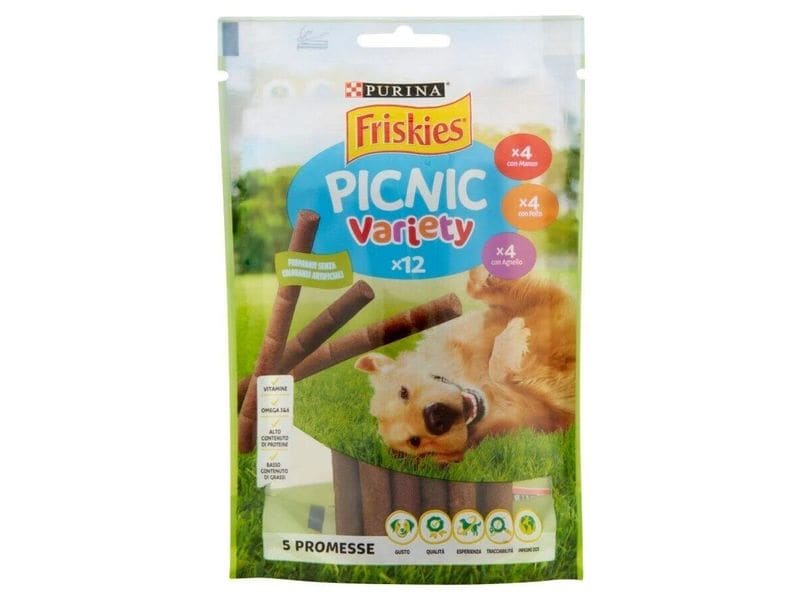Purina Friskies Picnic Variety Hundeleckerlis 100 g Proteinreiche Leckerbissen für Hunde