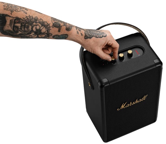 Marshall Tufton transportabel stereohøjttaler (sort/messing)