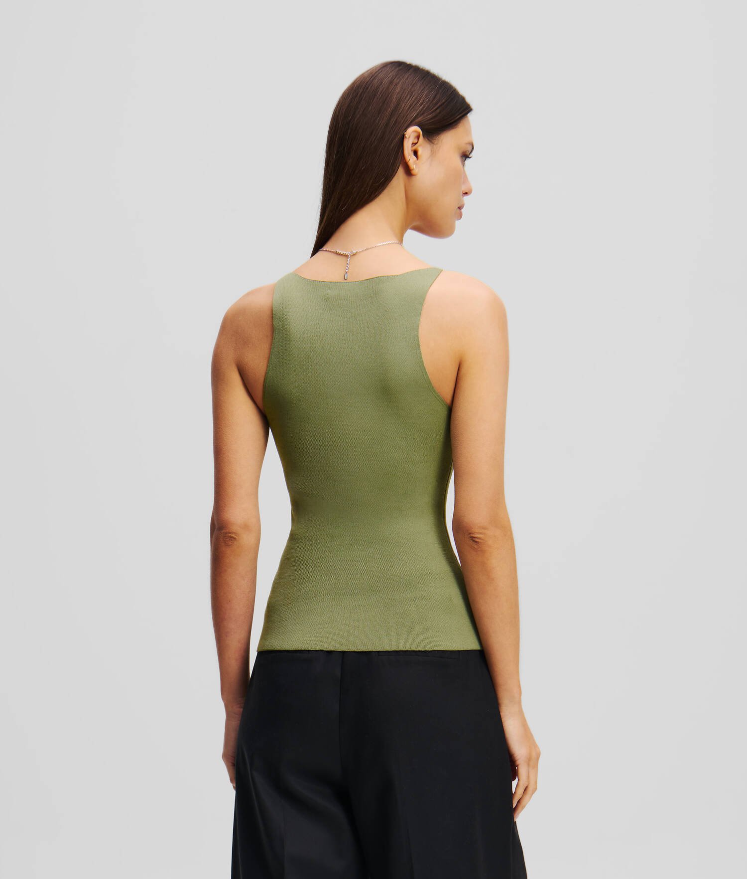DÉBARDEUR EN TRICOT - Vert d'huile
