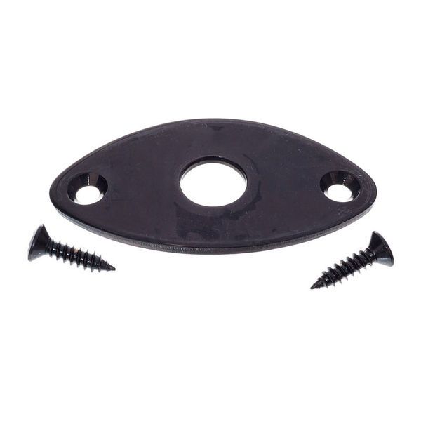 Allparts Gotoh Oval Jack Plate Black