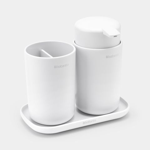 ReNew Badkameraccessoire-set, zeepdispenser, tandenborstelhouder en sc