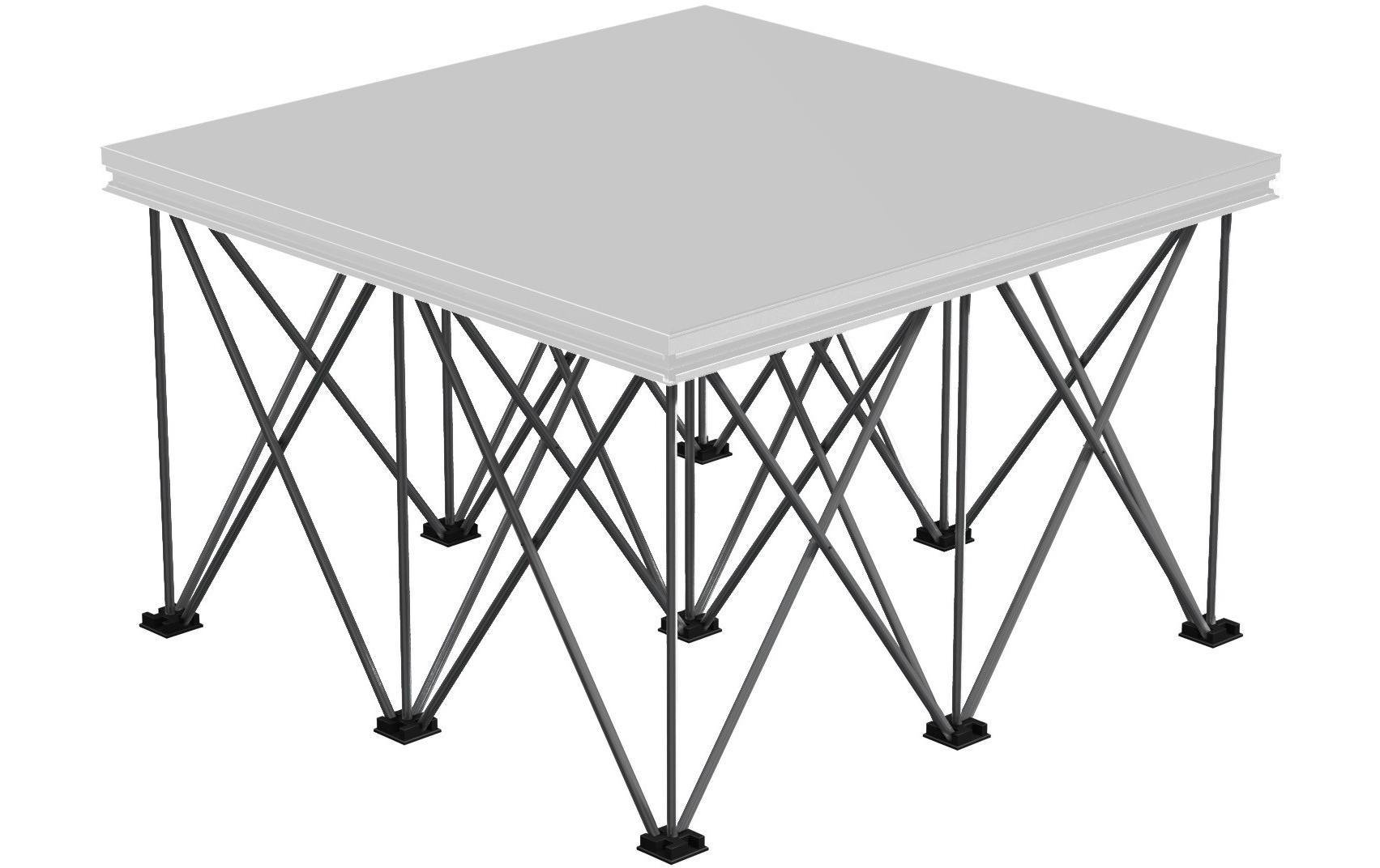 Spider D750 System-Faltfüsse 100 x 100 x 60 cm Schwarz<br>60 cm hohe Bühnenpodest-Beine