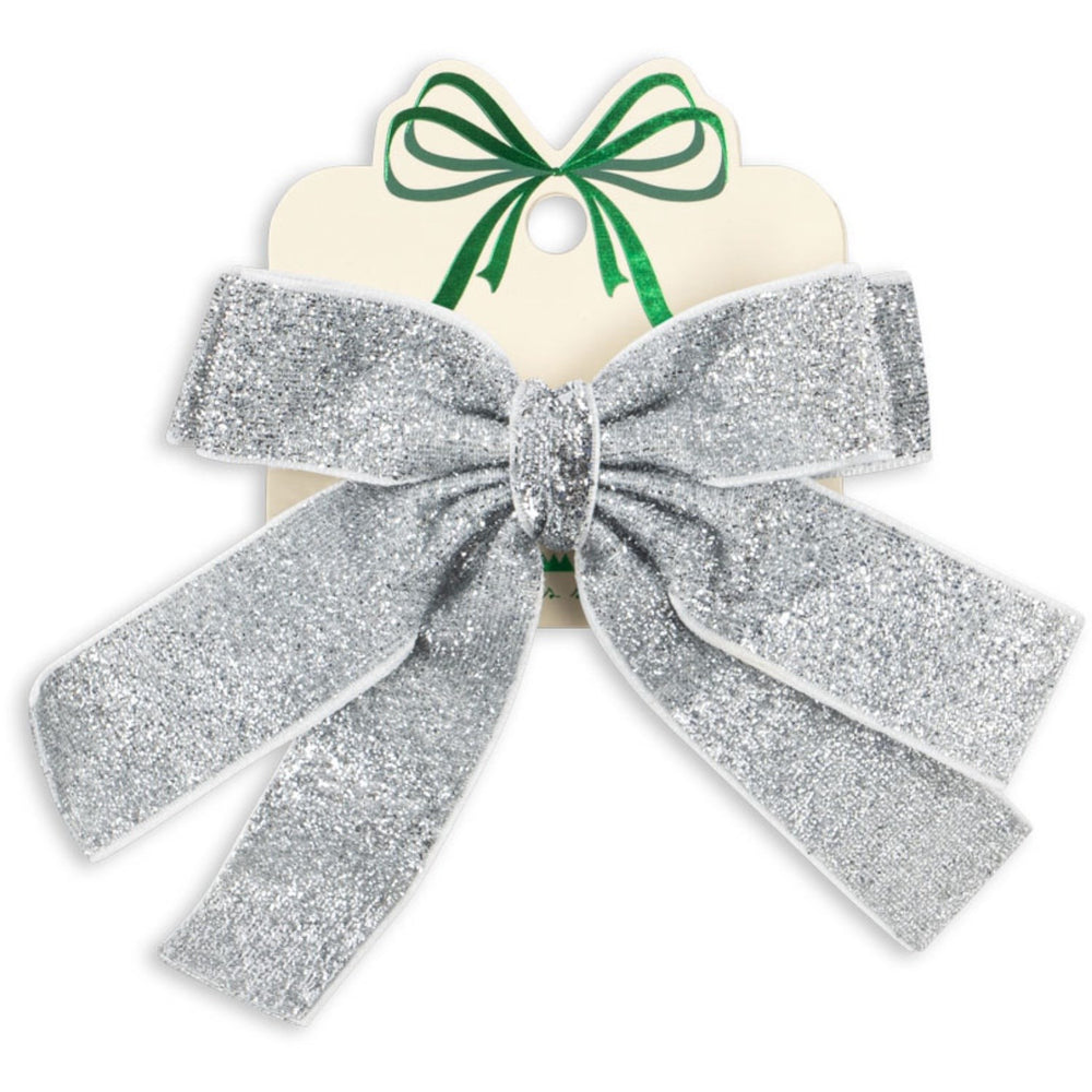 Køb Konges Sløjd Silver Glitter Fløjl Dobbelt Sløjfe Hair Barrette