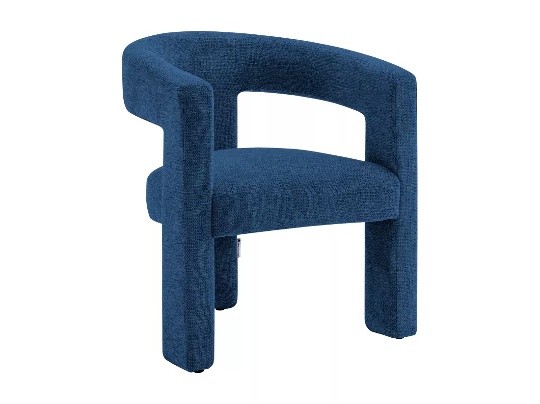Fauteuil en tissu texturé bleu FAVINA