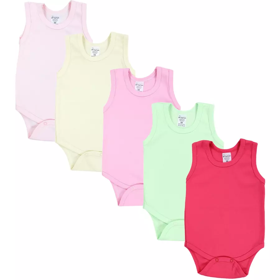 TupTam Baby Mädchen Achselbody 5er Pack rosagrün