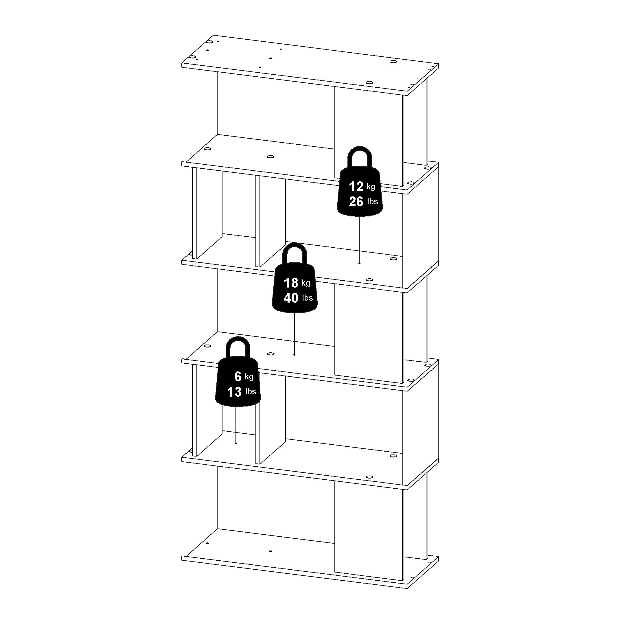 by fonQ basic Puzzle Boekenkast - Wit
