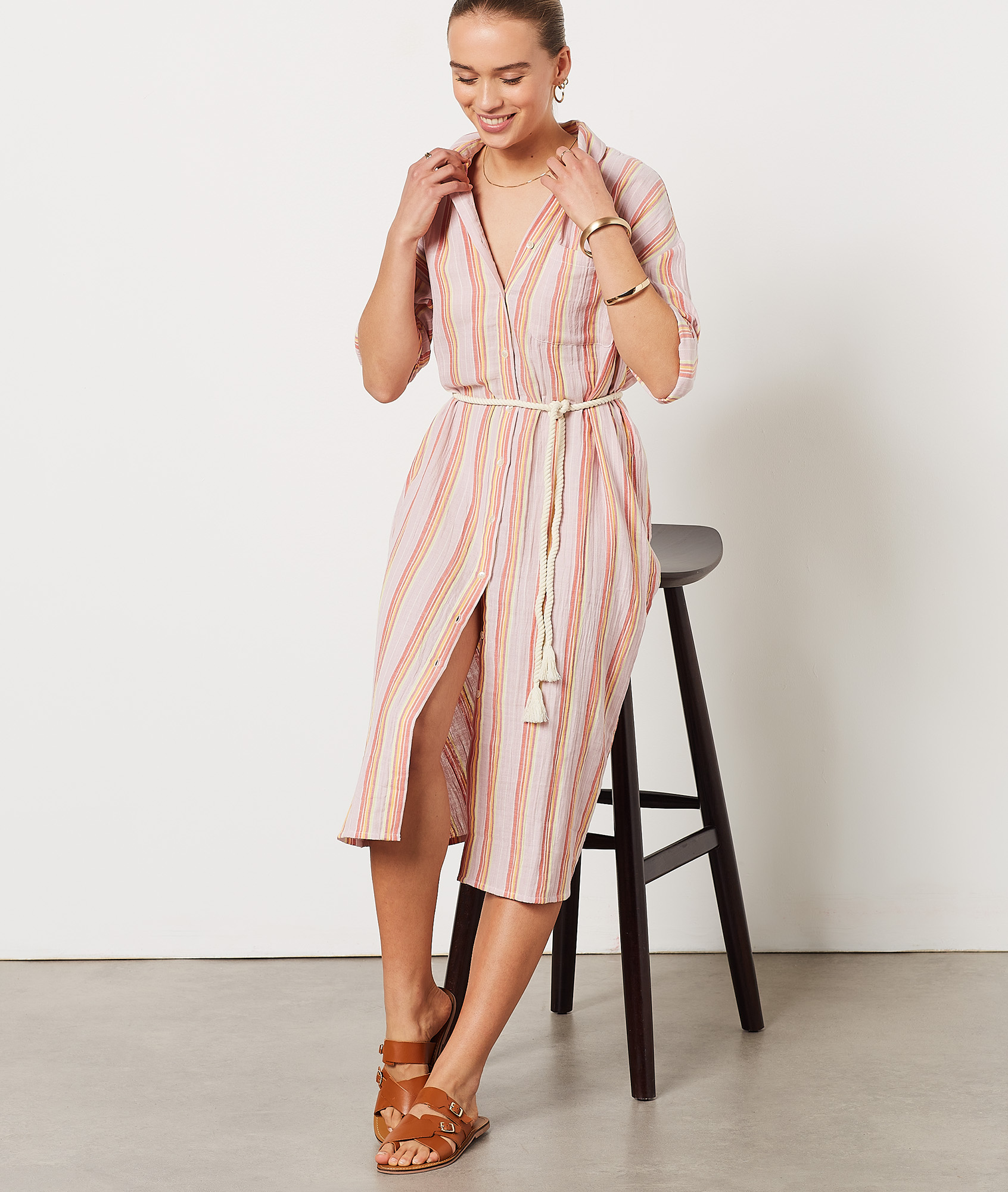 Robe à rayures 100% coton