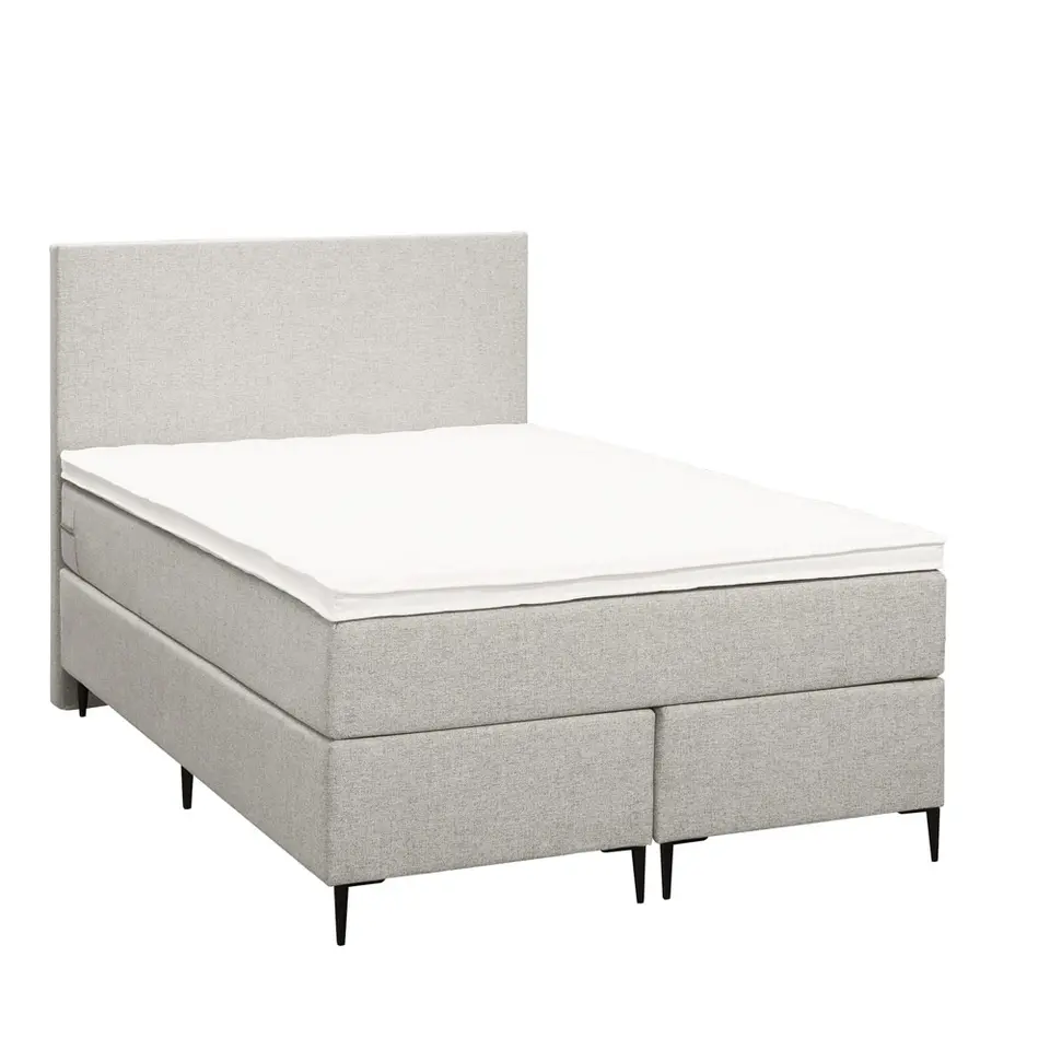 Boxspring Liv egaal - ecru - 120x200 cm - slanke poot