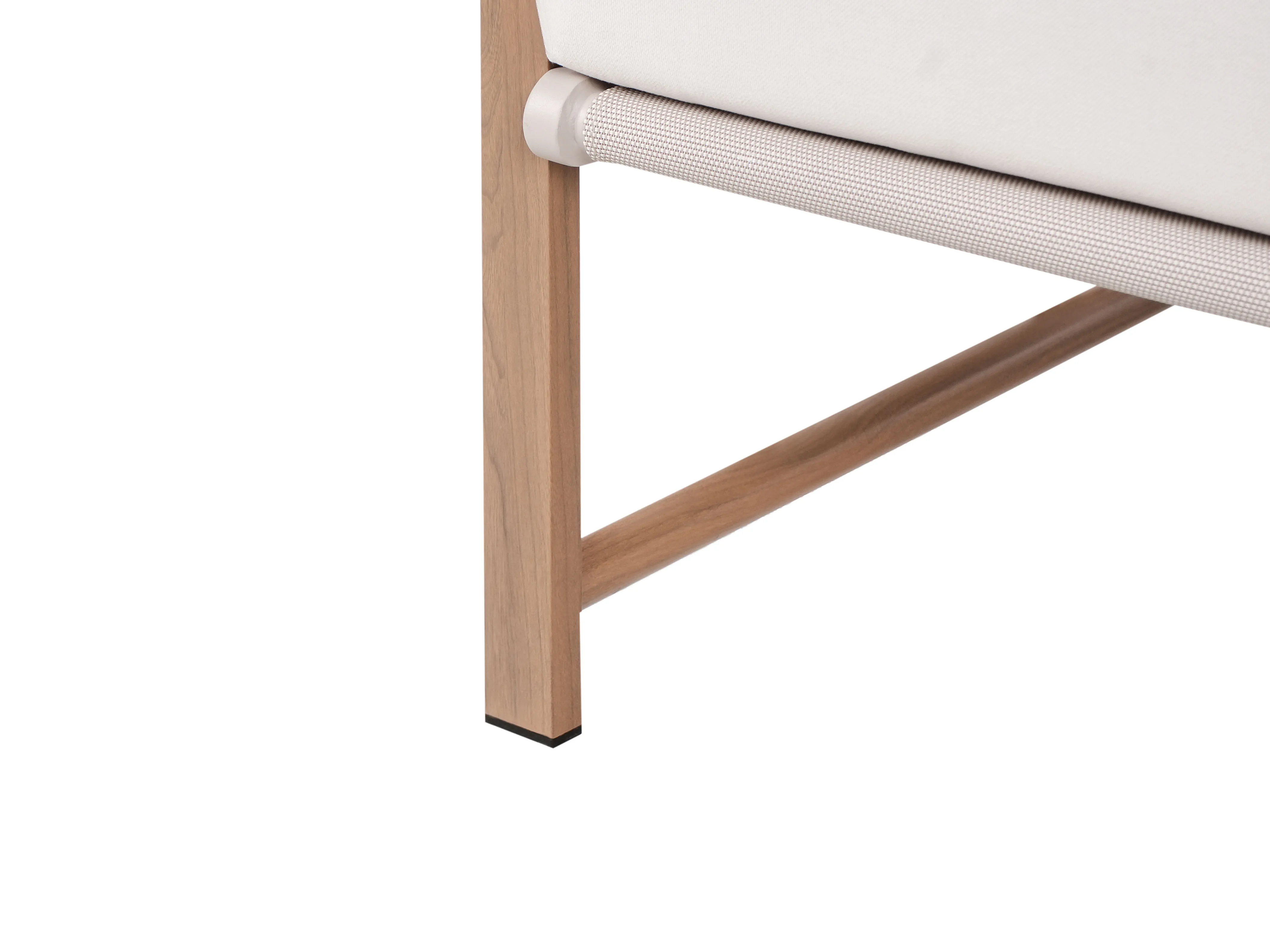 Loungeset met tafel en ottomaan 5-zits NOLA Metaal Lichtbeige