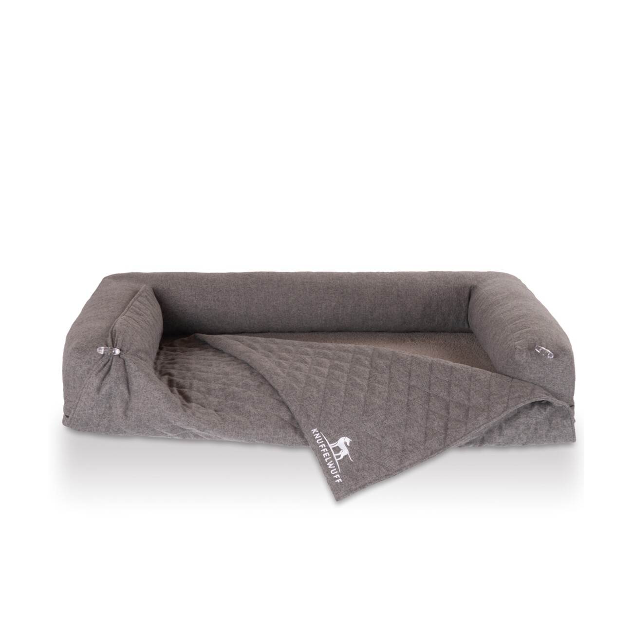 Knuffelwuff orthopädisches 2in1 Sofaschutz Hundebett Yona grau M-L