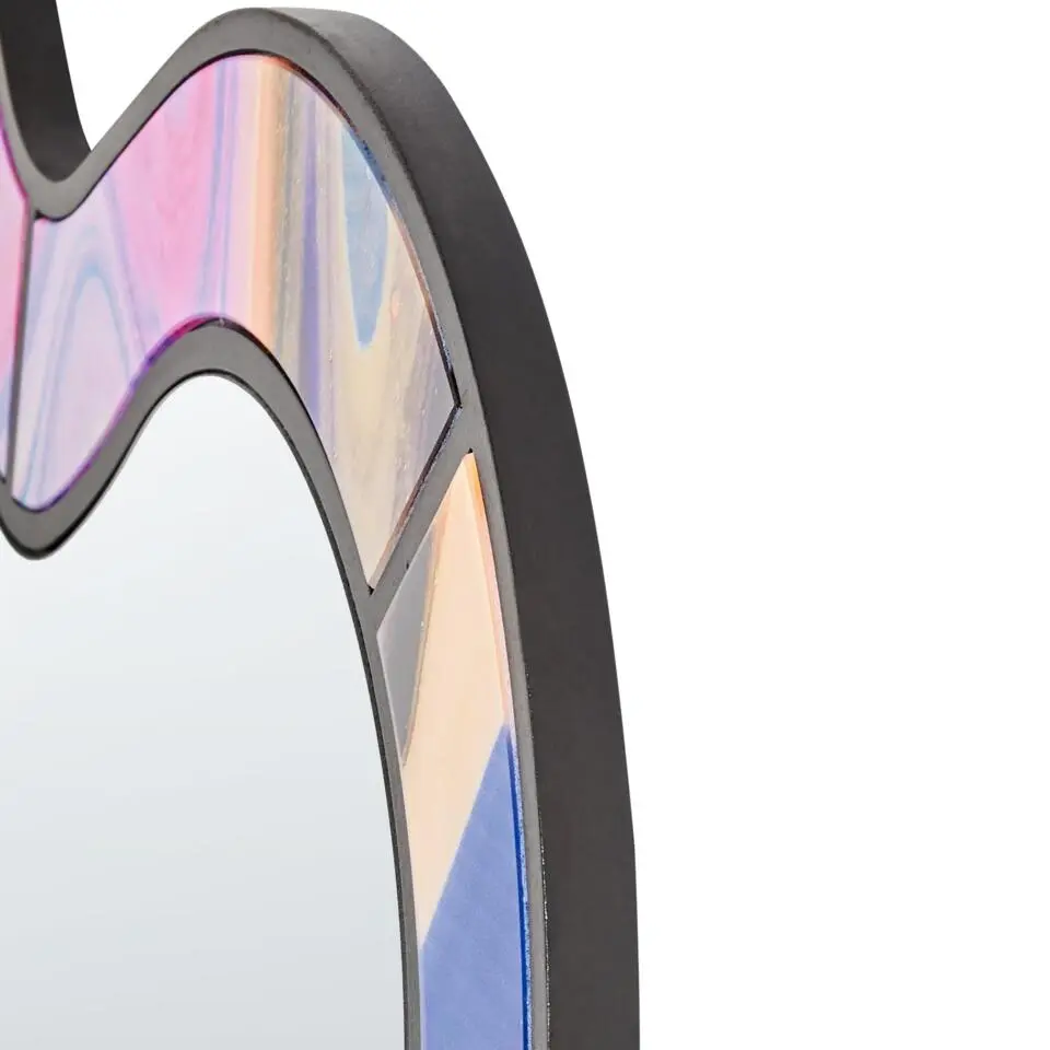 PULNOY - Wandspiegel - Roze - Glas/MDF