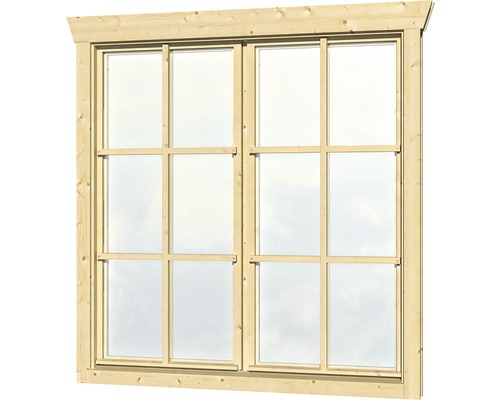 Dubbel raam voor tuinhuis 45 mm SKAN HOLZ 2x57,5x123,5 cm naturel