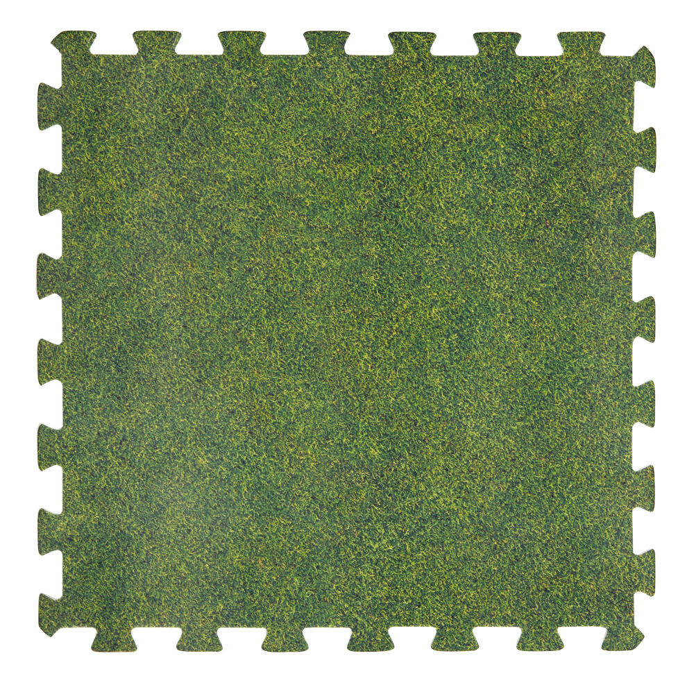 Lot de 8 dalles de protection mousse 50x50cm effet gazon vert
