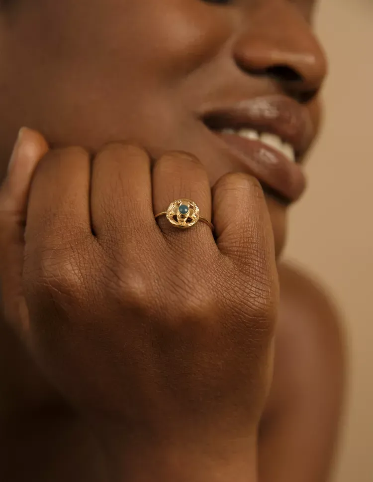 Bague Madeleine en laiton doré Louise Damas