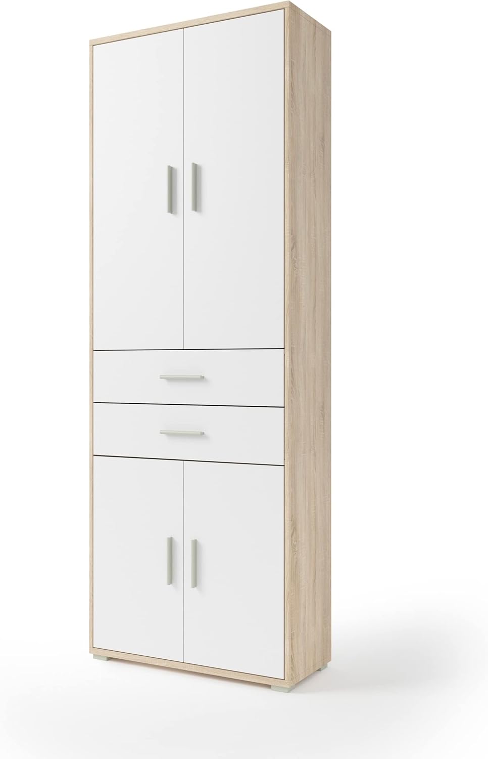 Aktenschrank >Clermont< (BxHxT: 79,1x221,2x35 cm) Sonoma/Eiche mit Absatz weiß