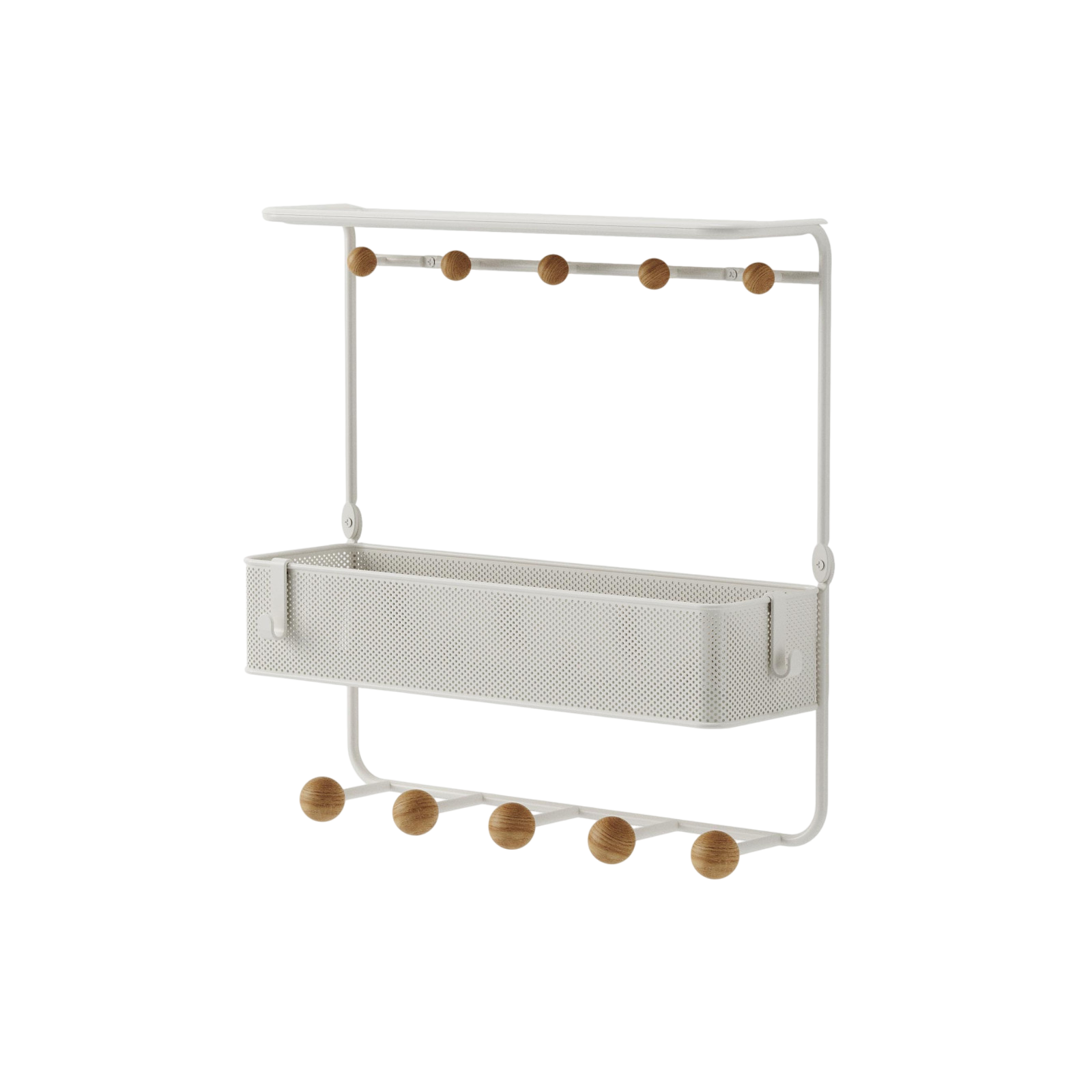 Garderobenleiste Estique 10 Haken, Weiss