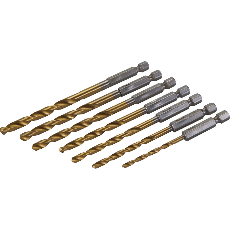 HSS-titanium metaalborenset geslepen 7-delig