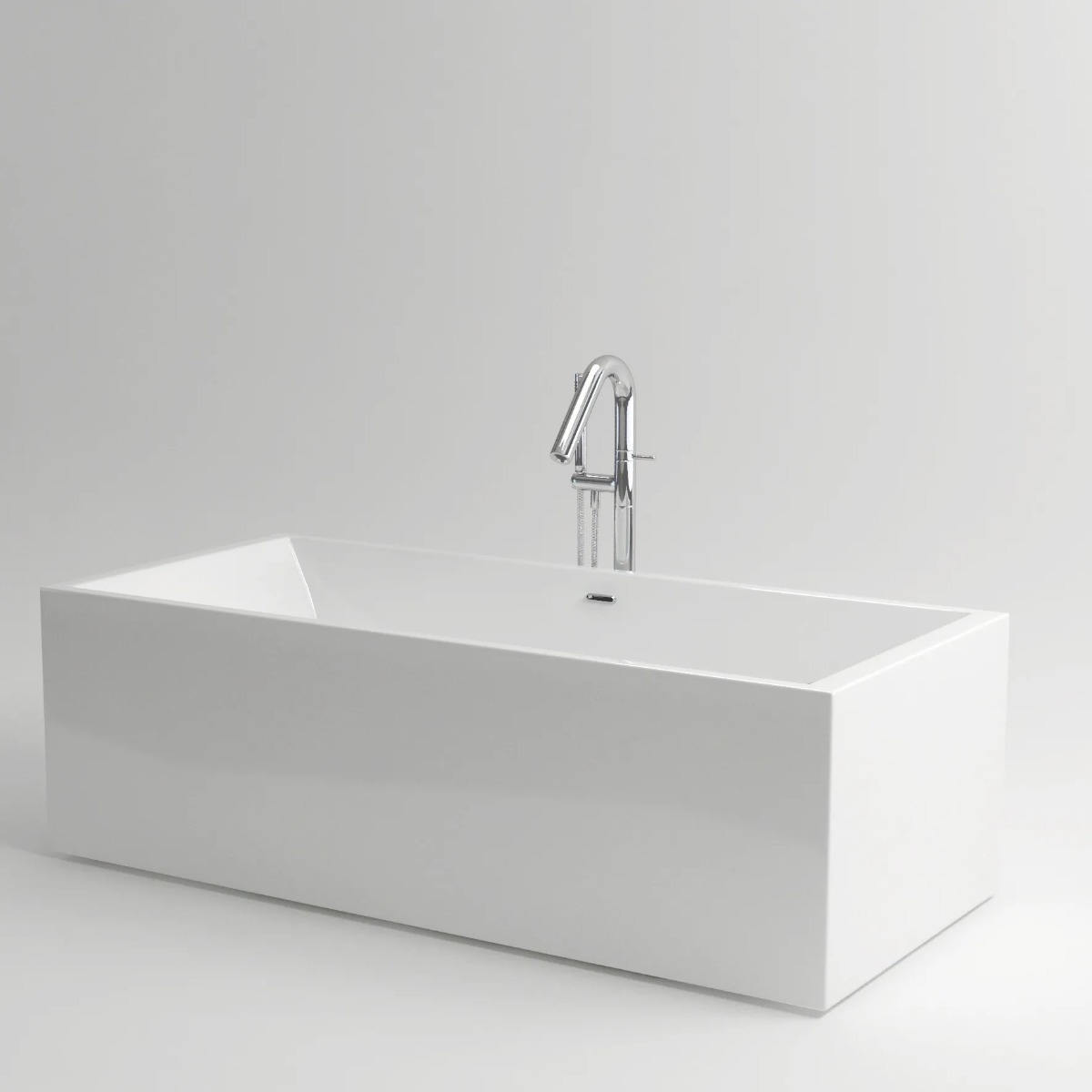 Clou Xo vrijstaande badmengkraan met handdouche type 8 chroom