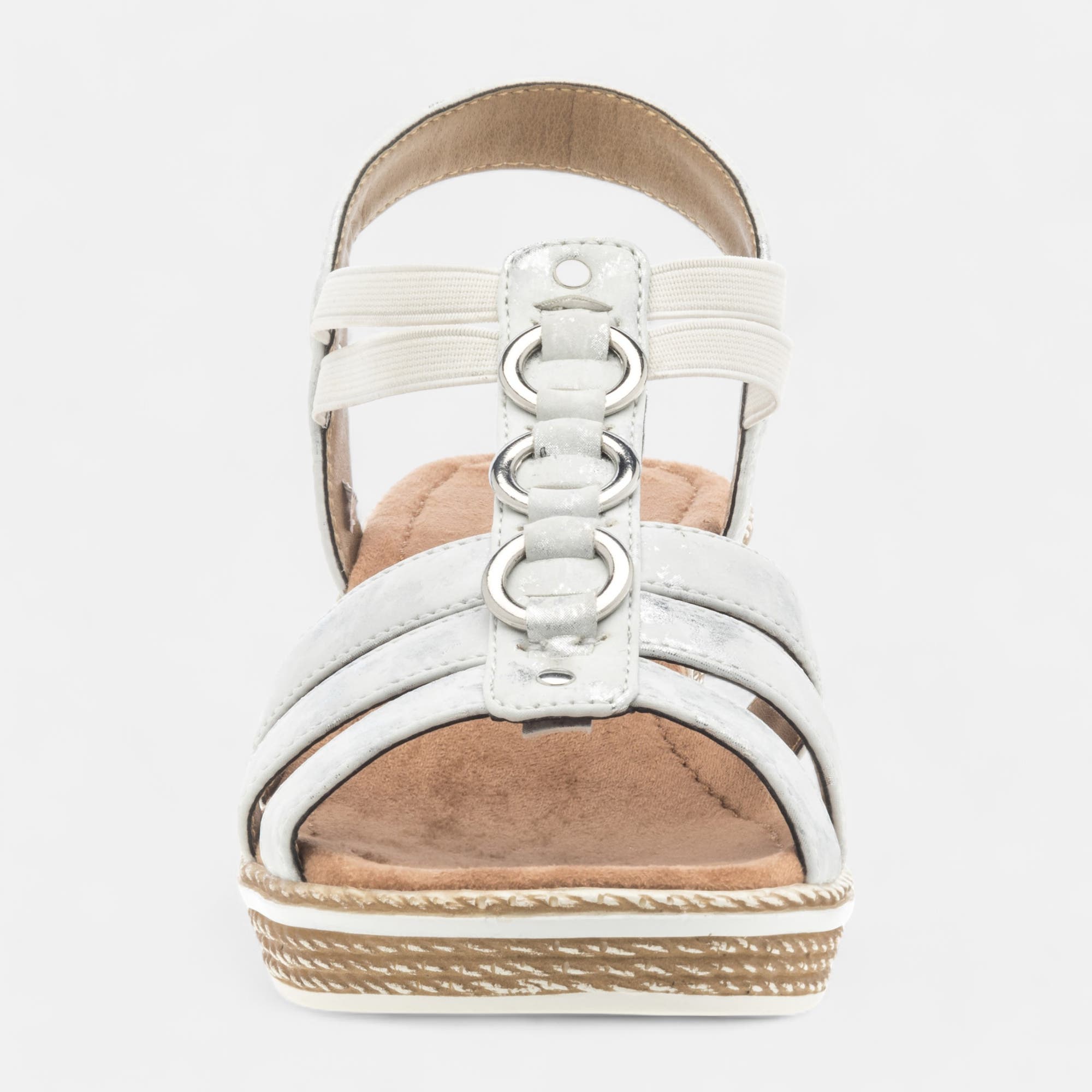 Sandales à talon compensé Femme blanc