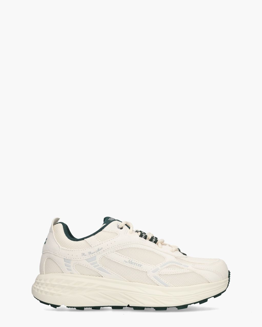 Mercer Amsterdam The Re-Run Max Suède Off-White/Donkergroen Herensneakers