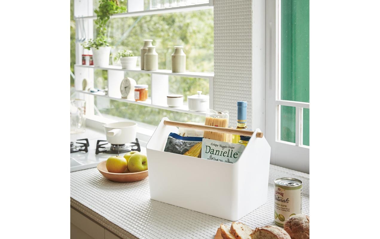 Aufbewahrungsbox Favori Nature/WeissAufbewahrungsbox mit Holzgriff