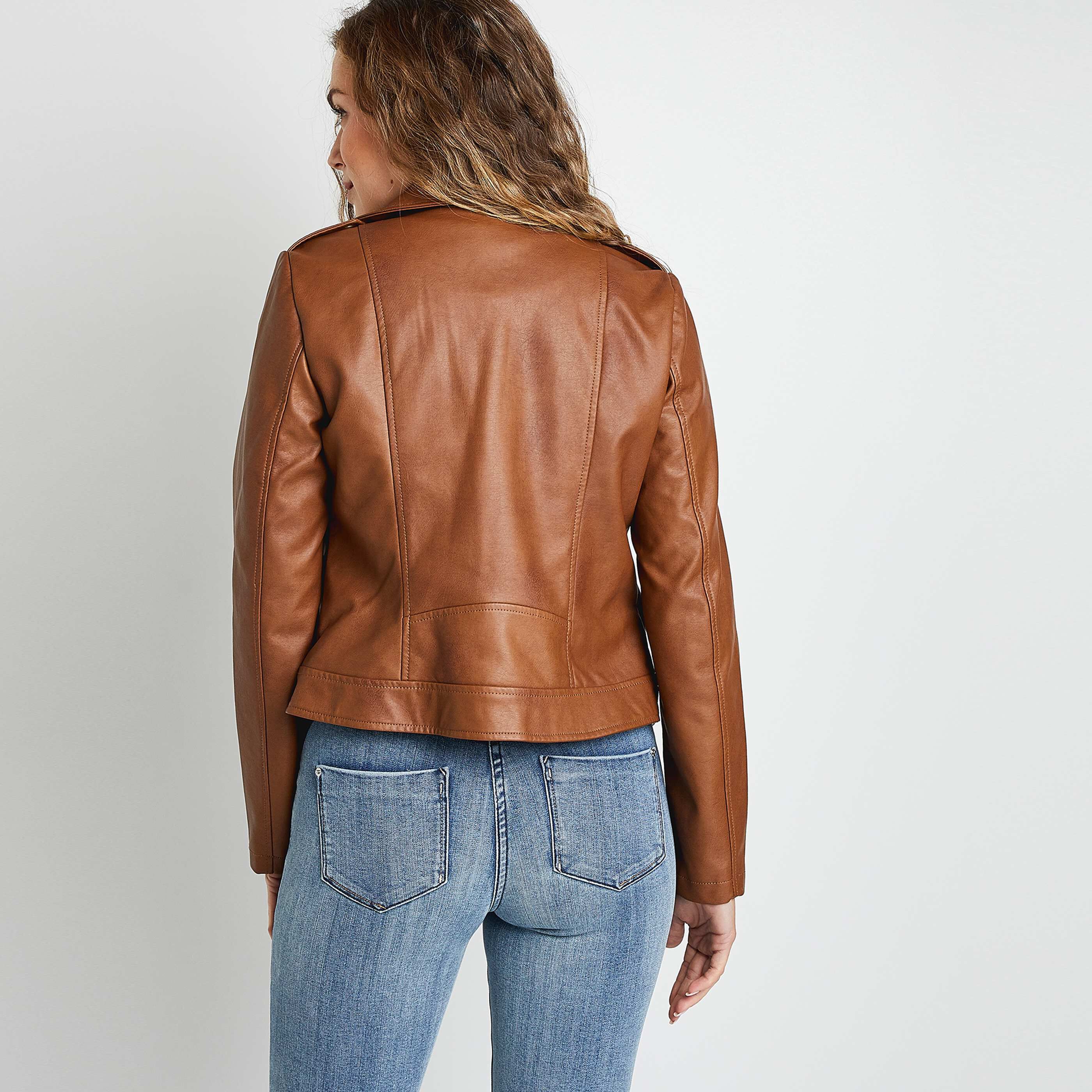 Blouson en simili femme - CAMEL