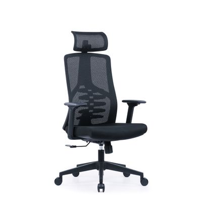 Fauteuil SYLVESTER - accoudoirs réglables - appui-tête intégré - noir
