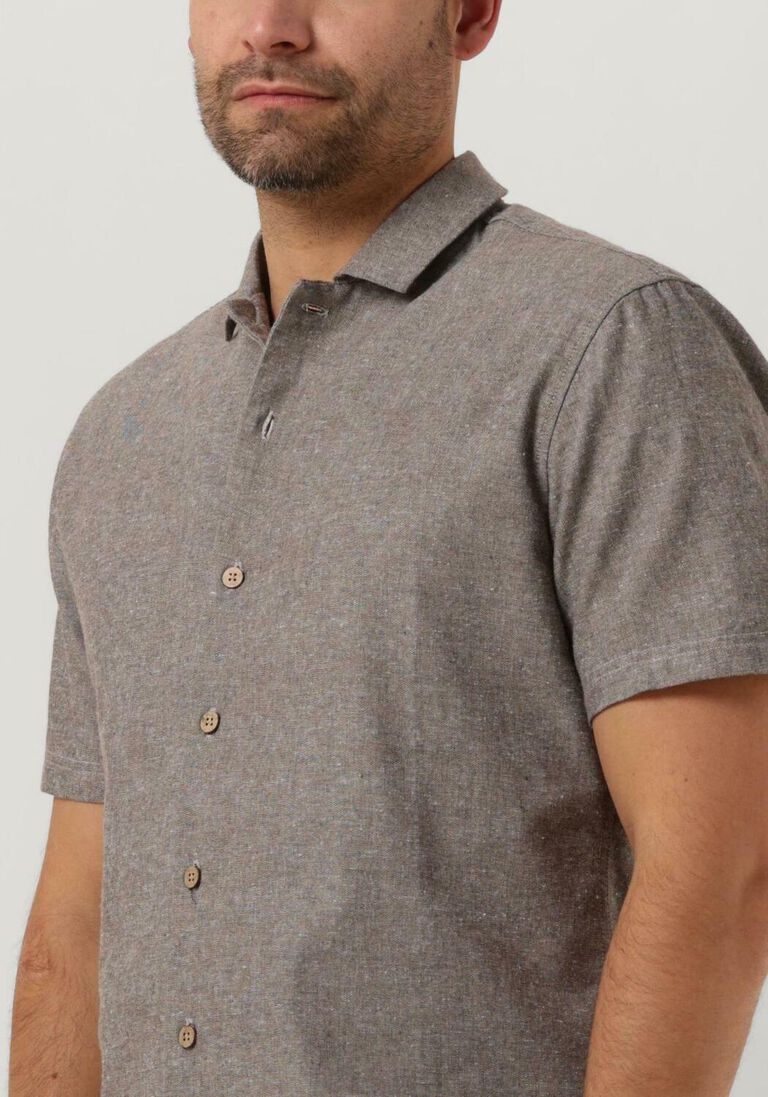 ANERKJENDT bruine anerkjendt casual overhemd akleon s/s cot/linen shirt
