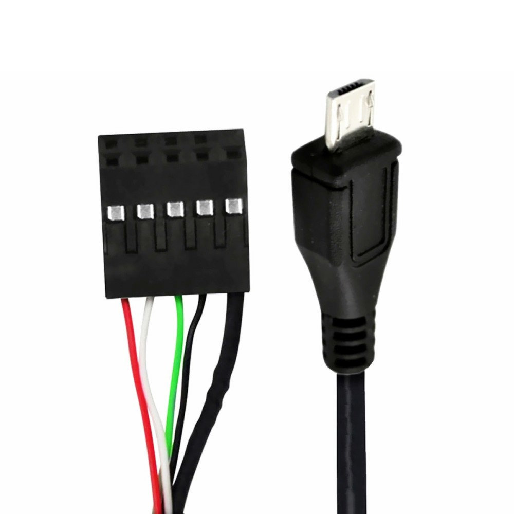10-pol. auf Micro USB Adapter Stromkabel Anschluss für Tastatur / Maus an Motherboard / Mainboard - Schwarz
