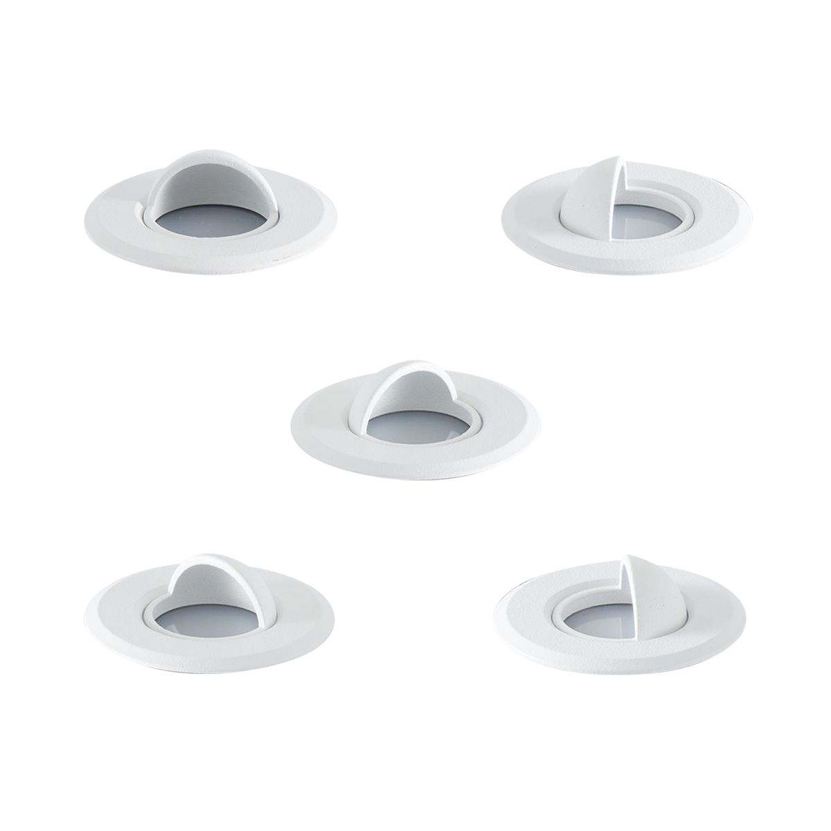 Set van 5 moderne grondspots wit incl. LED IP67 - Linsey