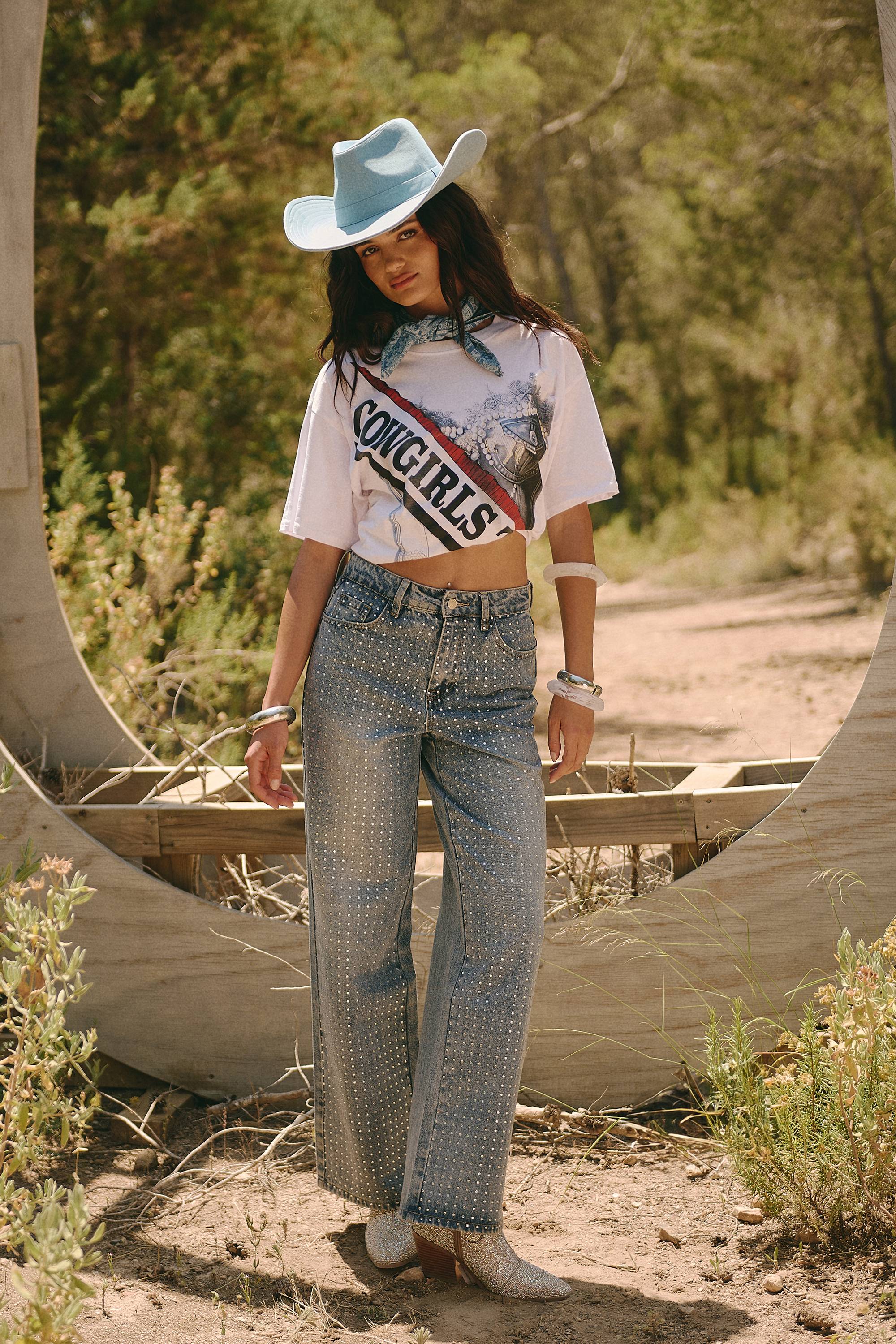 boohoo T-shirt imprimé Cowgirls Corset and Sash