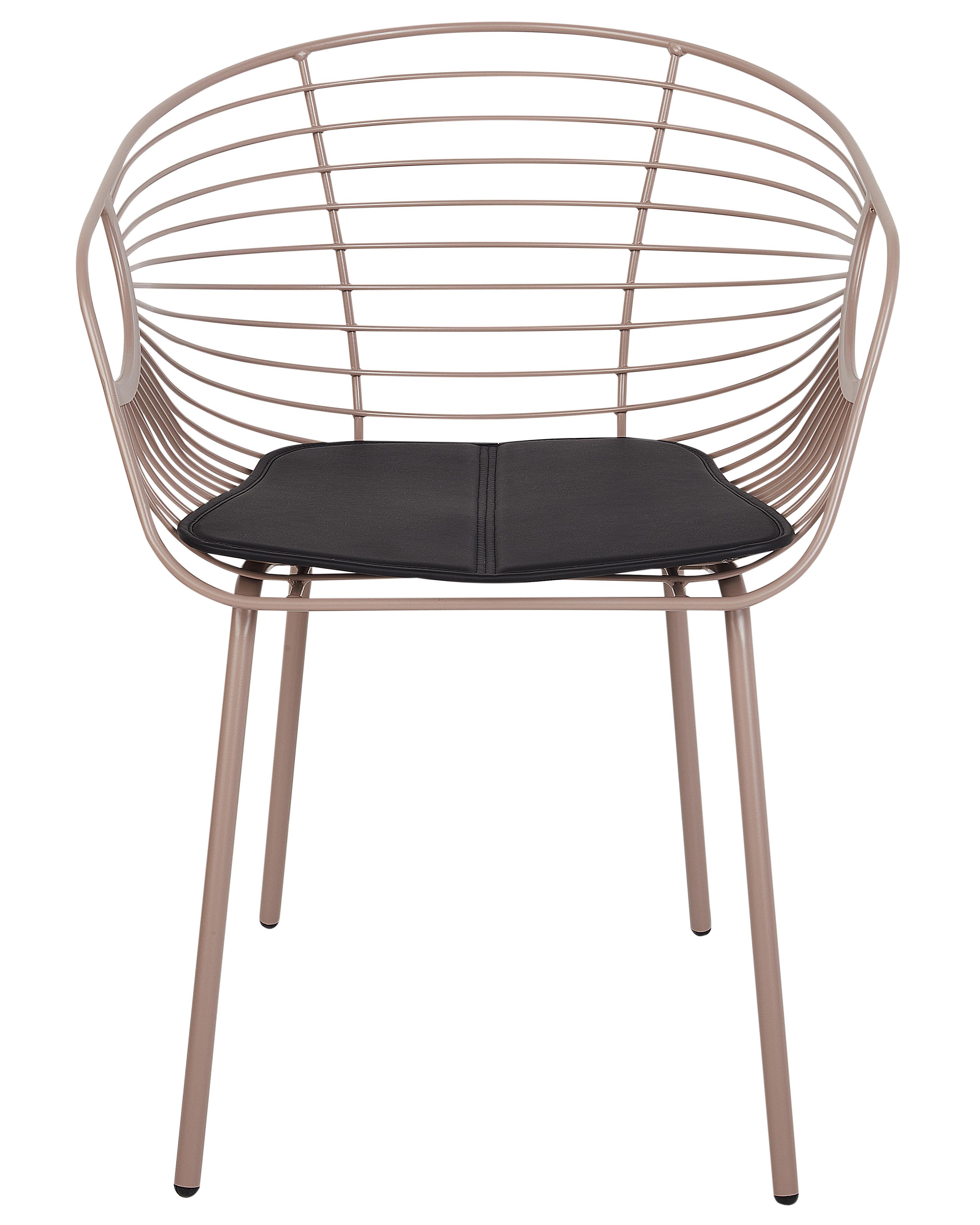 Set van 2 eetkamerstoelen HOBACK Metaal Beige