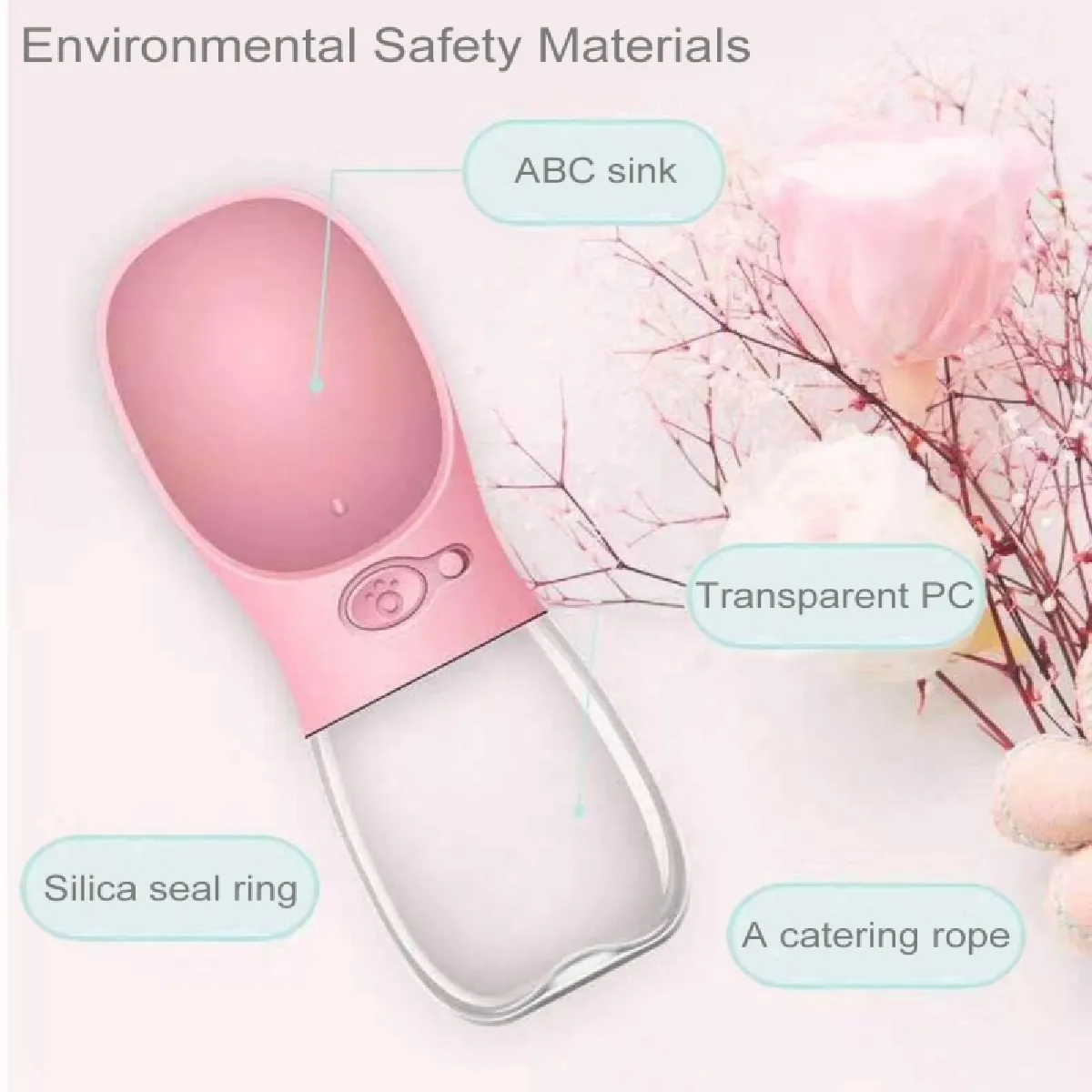 Wewoo Distributeur d'eau portable 350 ml - Rose