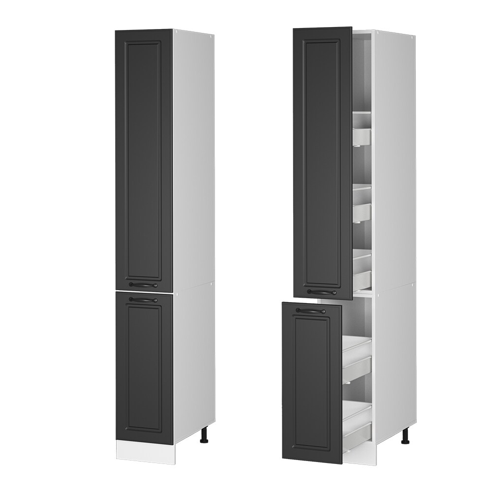 Vicco Apothekerhochschrank Küchenschrank Küchenzeile R-Line Landhaus 30 cm Weiß Anthrazit