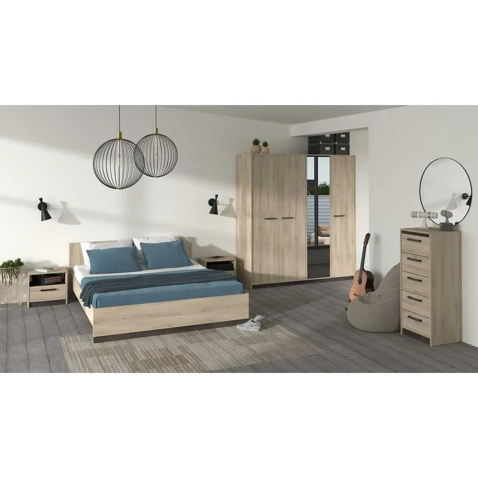 Bed Waylon 160 x 200 cm-Kronberg eik/Waterford eik