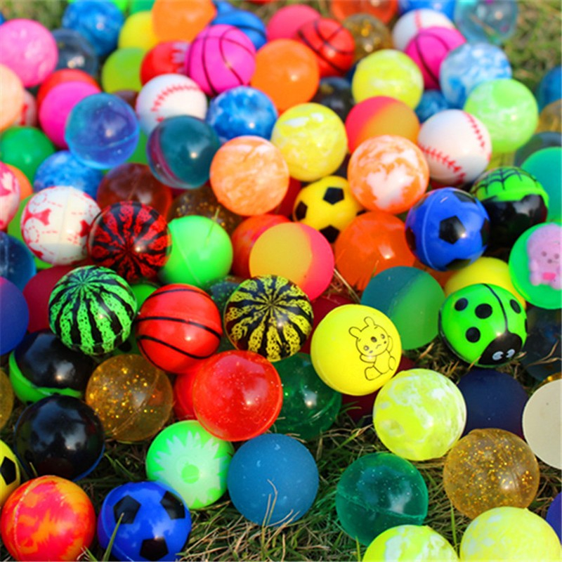 (100er Set) Ø25mm Gummi Ball Bouncing Hüpfball Spielzeug Mitgebsel Flummi - Assortiert