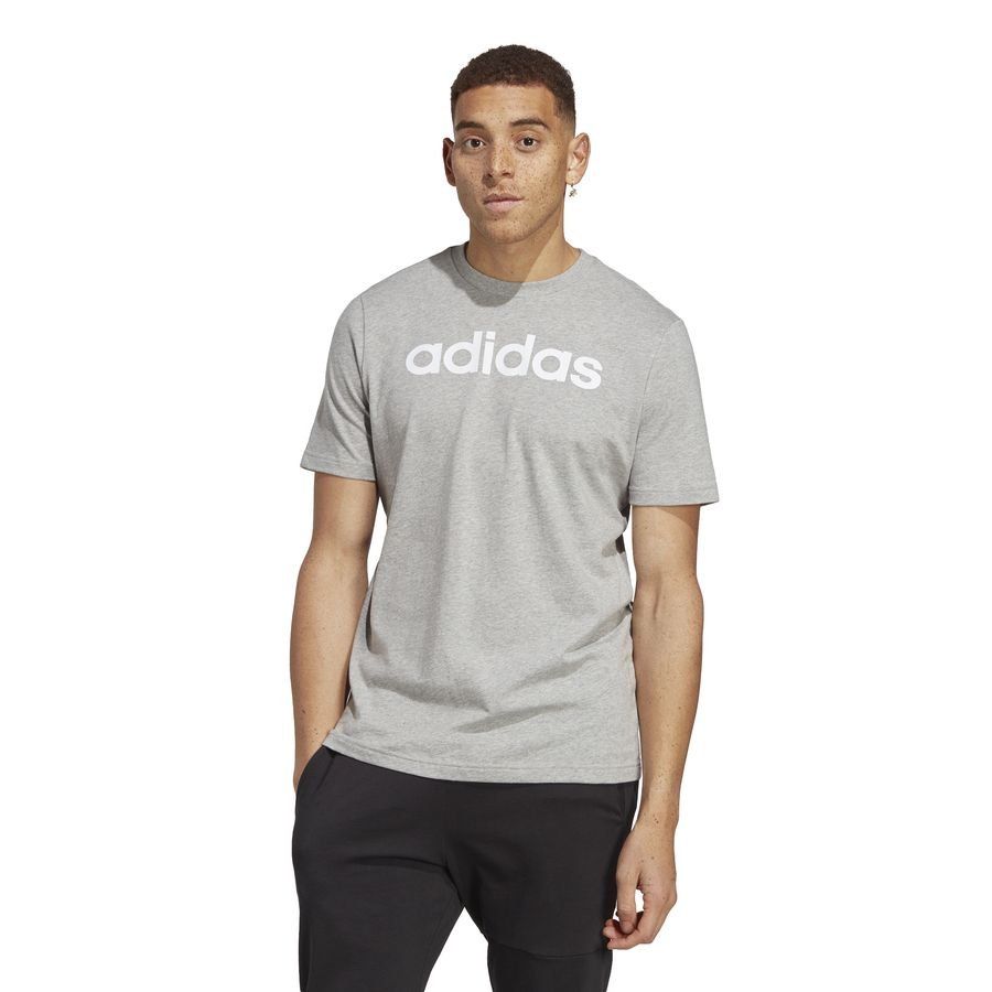 Adidas T-shirt avec logo brodé linéaire en jersey Essentials
