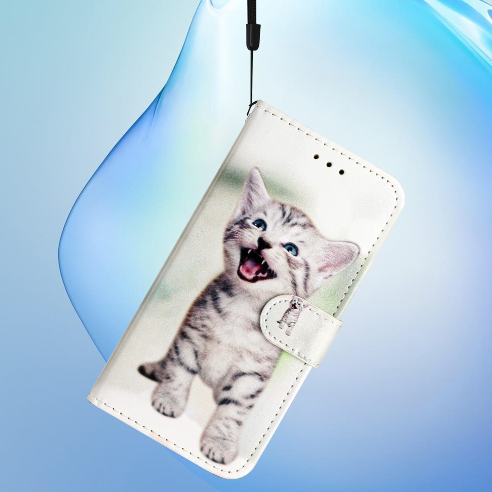 iPhone 16 Pro Leder Tasche Hülle mit Kartenfach Kitten