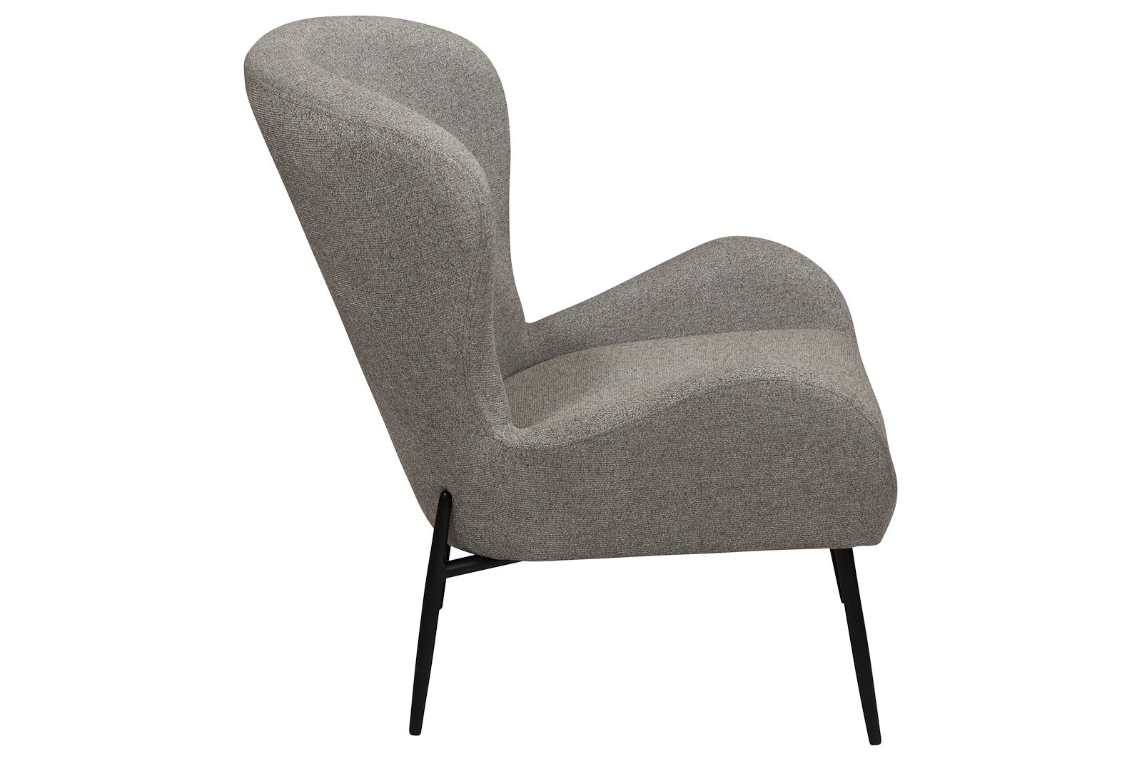 Glam hvilestol lav Tekstil Bouclé Pebble Earth med sorte ben
