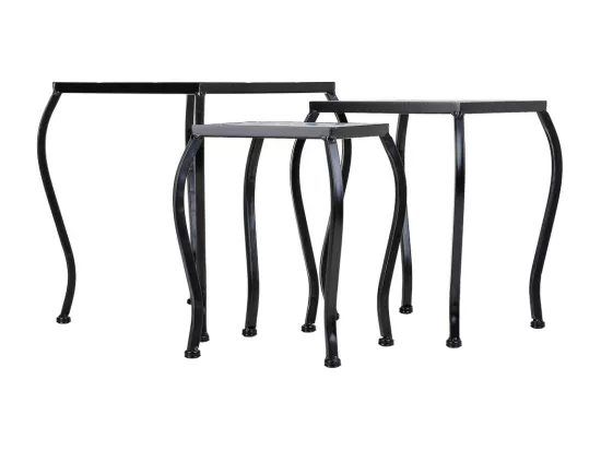 Ensemble de 3 supports en mosaïque et métal noirs