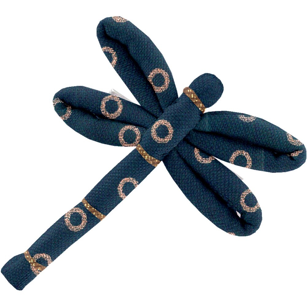 Barrette Libellule Bulle Bronze Marine