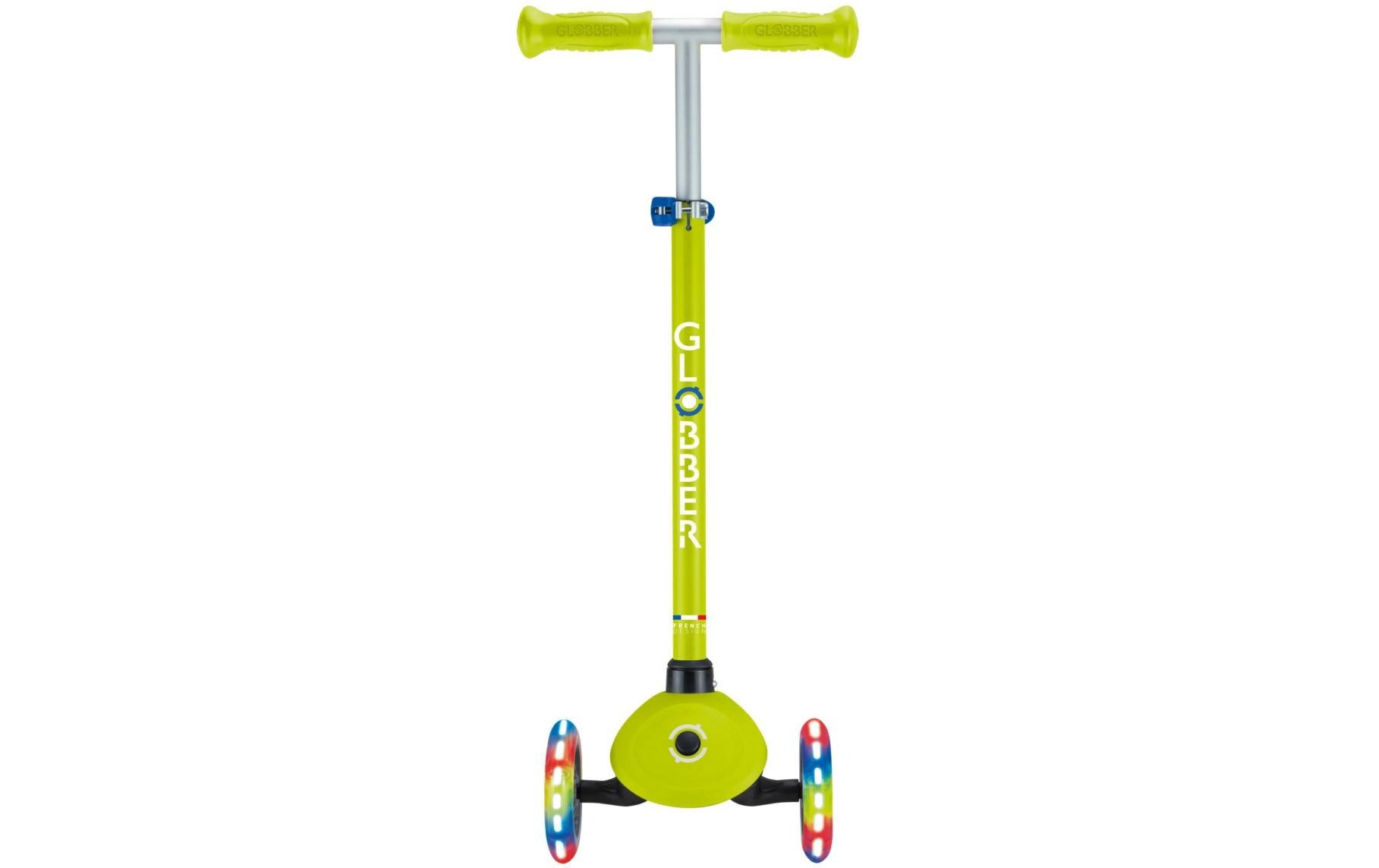 Scooter Primo Lights Limettengrün3-Rad-Roller mit Beleuchtung für Kinder