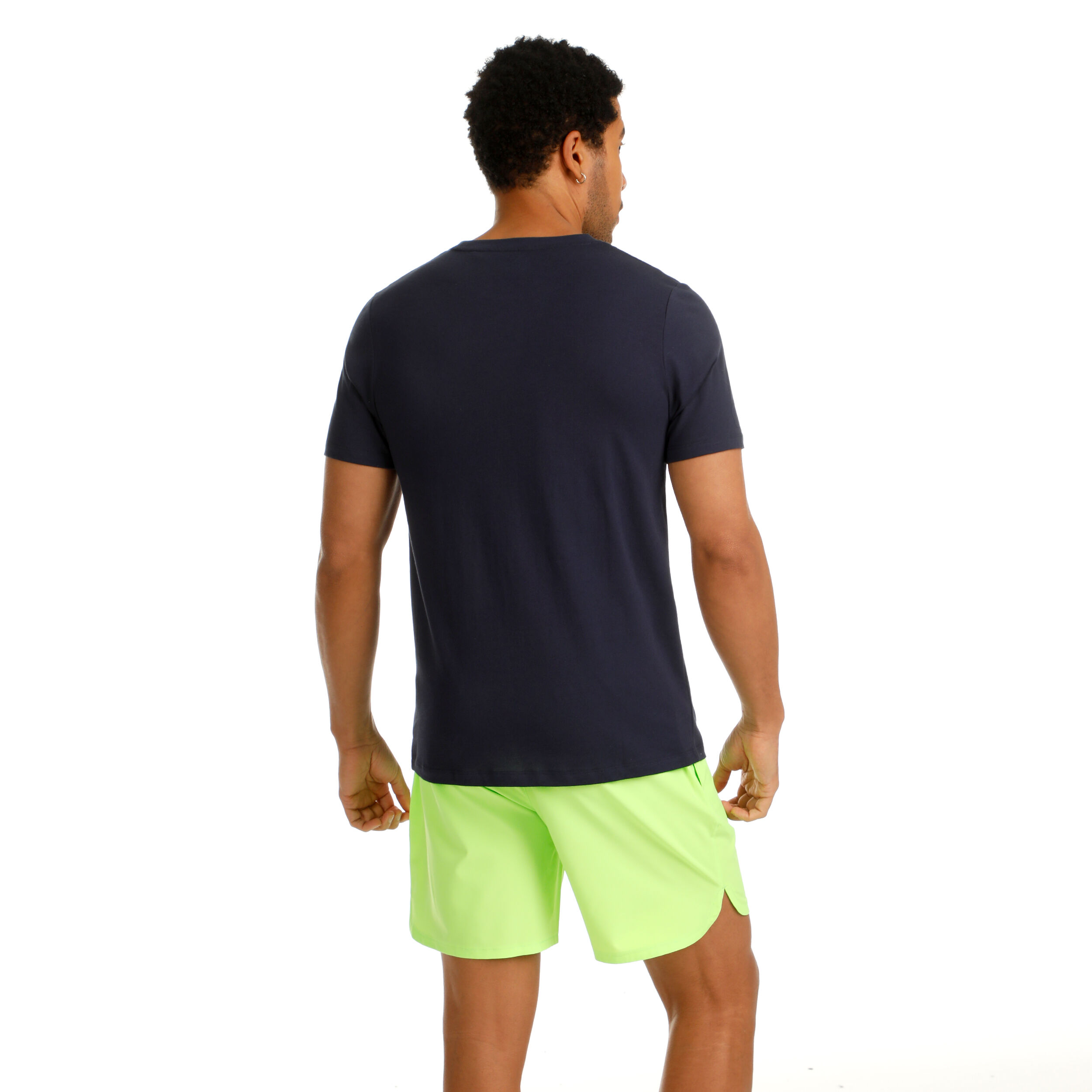 Quiet Please Wild Trainings T-shirt Hommes - Bleu Foncé , Vert Fluo