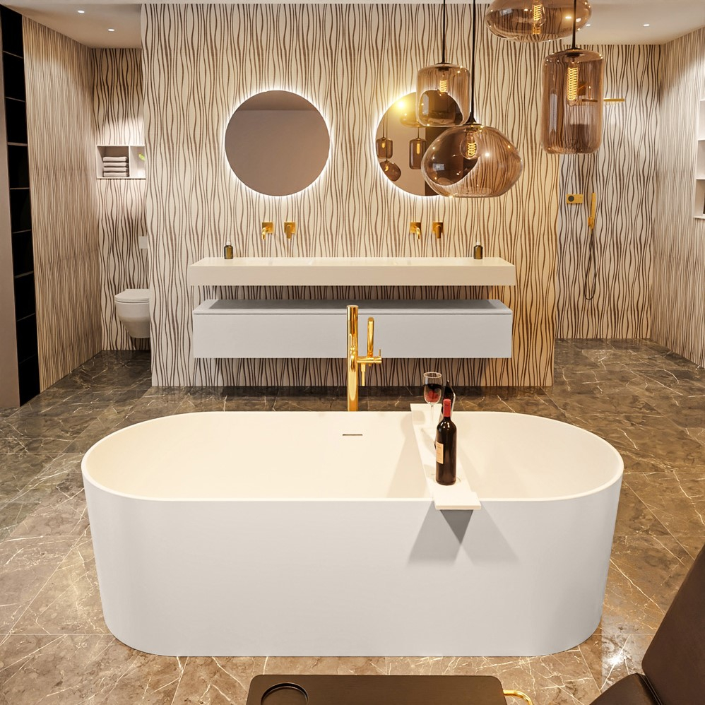 Mondiaz Noble vrijstaand bad 180x75cm kleur linen/talc