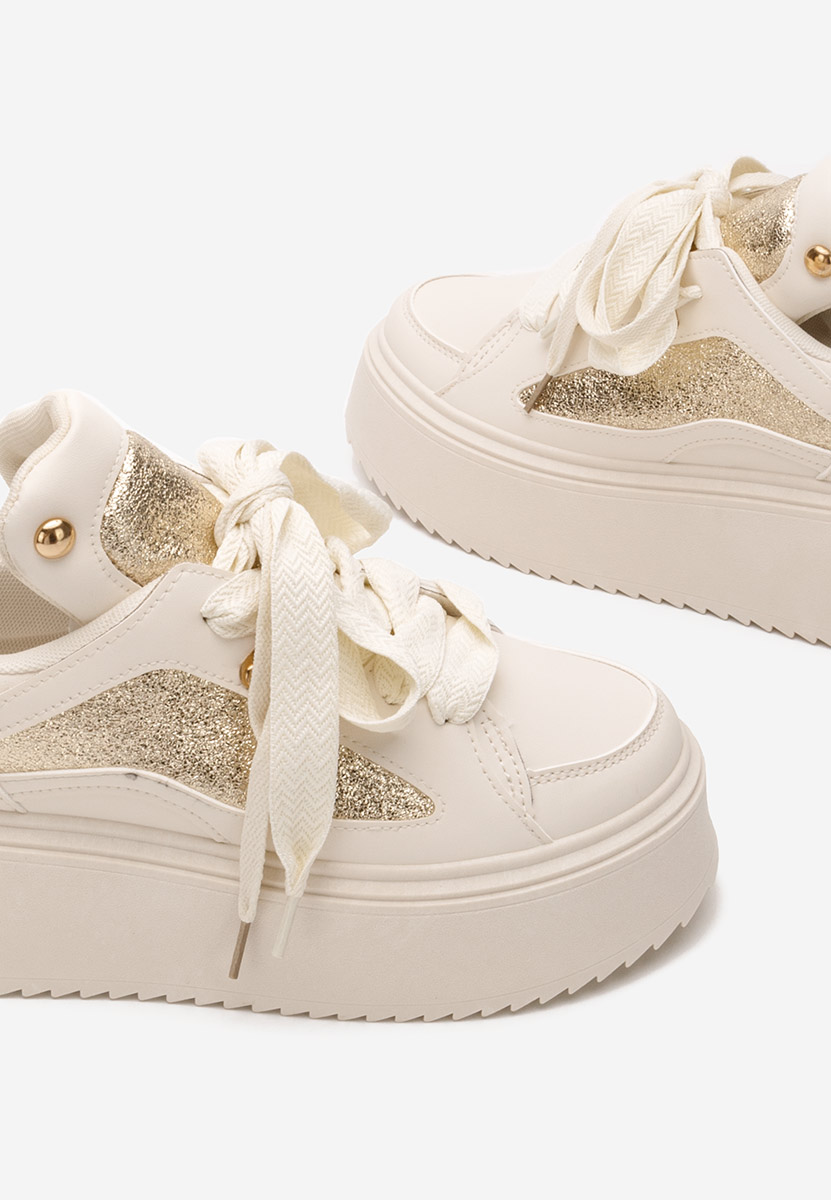 Baskets à plateforme beige Litene