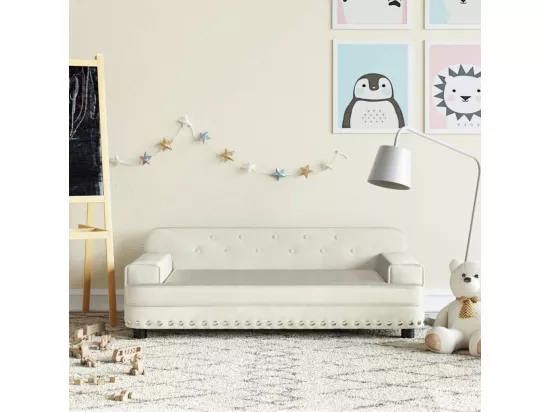 Canapé pour enfants crème 90x53x30 cm velours