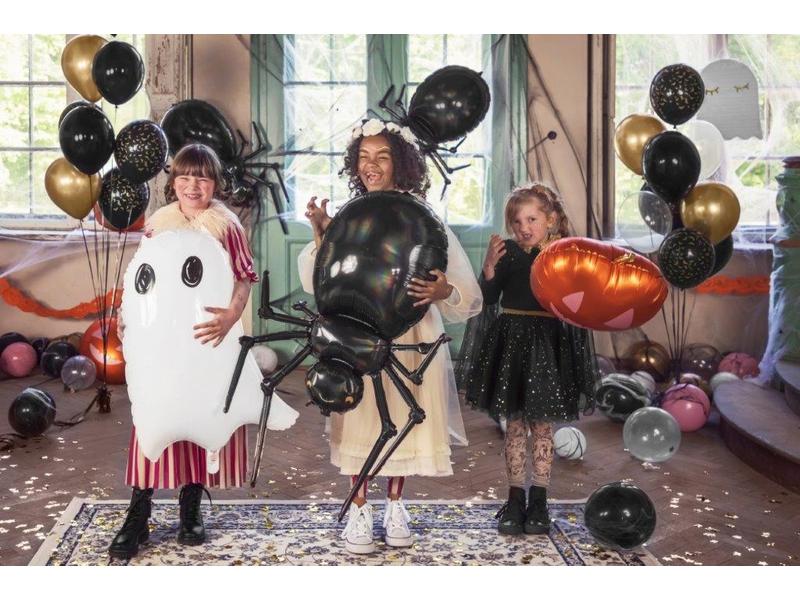 Partydeco Ballons Folienballon Spinne 60 x 101 cm, Schwarz Anschaulicher Folienballon für Halloween Partys